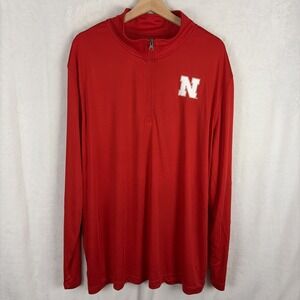 Nebraska Cornhuskers Lightweight Quarter Zip Pullover Red Size 2XL